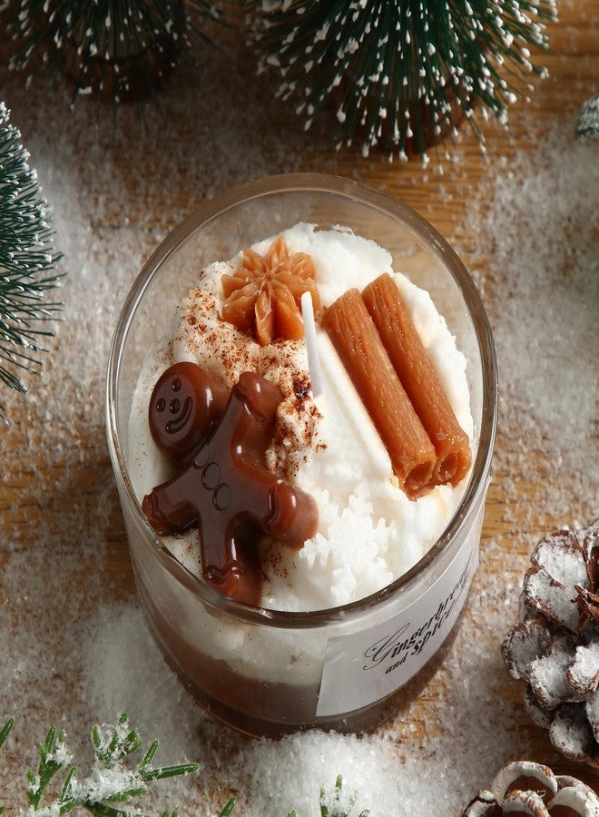 Conelist Gingerbread and Spice Jar Candle, Cinnamon and Star Anise Soy Candles Christmas Decorative Wax for Christmas Party Decoration, Gift, Table Photo Prop - Image 1